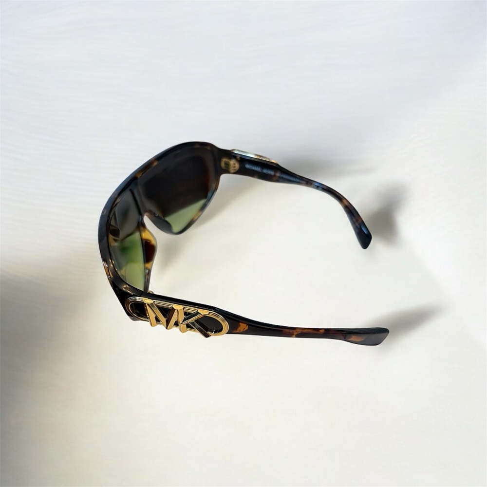 Michael Kors Tortoise Empire Shield Sunglasses w/a Gold-Tone Monogram Logo NWOT - Picture 11 of 11